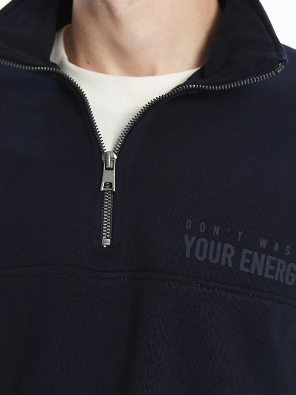 Felpa da uomo spessa con collo alto e maniche lunghe, stampata