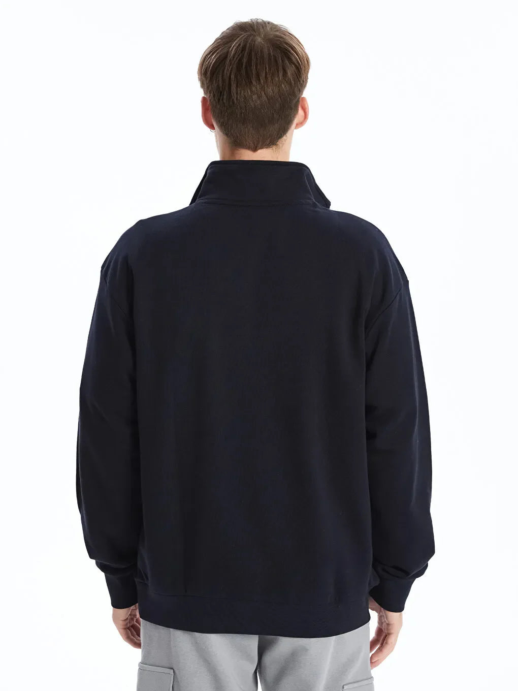 Felpa da uomo spessa con collo alto e maniche lunghe, stampata